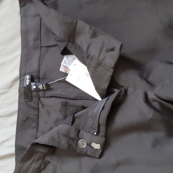 Aqua black pants with 2 front pockets, NWT - Picture 2 of 4